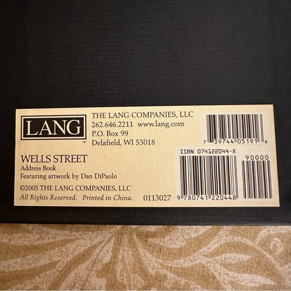 NWOT Lang Address Book